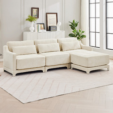 Felicie 4 Seater Chenille Sofa & Ottoman Set