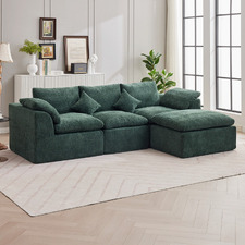 Fiona 4 Seater Chenille Sofa & Ottoman Set