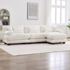 Rizalino 3 Seater Semi-Compressed Modular Sofa & Ottoman Set