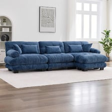 Rizalino 3 Seater Semi-Compressed Modular Sofa & Ottoman Set