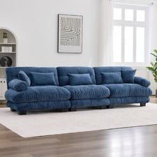 Rizalino 3 Seater Chenille Semi-Compressed Modular Sofa