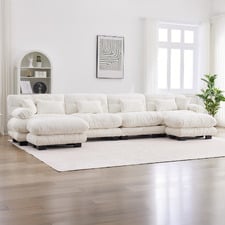 Rizalino 4 Seater Semi-Compressed Modular Sofa & Ottoman Set