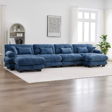 Rizalino 4 Seater Semi-Compressed Modular Sofa & Ottoman Set