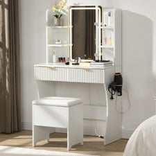 2 Piece Tetia LED Dressing Table & Stool Set