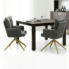 Marnie Chenille Swivel Dining Chairs (Set of 2)