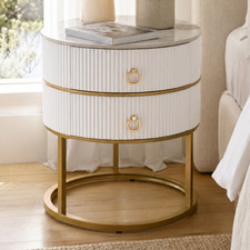 Lulu 2 Drawer Sintered Stone Bedside Table