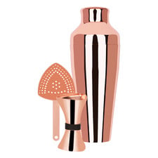 3 Piece Rose Gold Cocktail Set