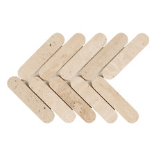 Dalia Honed Herringbone Travertine Mosaic Tile