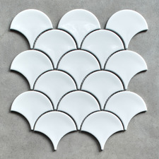 Marin Gloss White Fish Scale Porcelain Mosaic Tile
