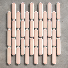 Avery Gloss Antique Pink Tic Tac Porcelain Mosaic Tile