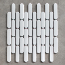 Avery Gloss White Tic Tac Porcelain Mosaic Tile
