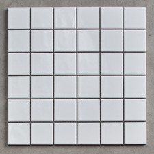 Sasha Matt White Medium Square Porcelain Mosaic Tile