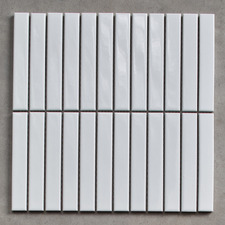 Ripley Gloss White Kit Kat Porcelain Mosaic Tile