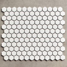 Remi 260 x 300mm Matt White Hexagon Porcelain Mosaic Tile
