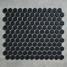 Remi 260 x 300mm Matt Black Hexagon Porcelain Mosaic Tile