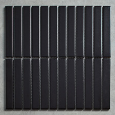Ripley Matt Black Kit Kat Porcelain Mosaic Tile