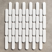 Avery Matt White Tic Tac Porcelain Mosaic Tile
