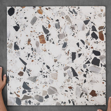 Lorenzo 600 x 600mm Matt Multi-Colour Terrazzo Look Porcelain Tile