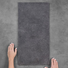 Genoa 300 x 600mm Black Rectangle Porcelain Tile