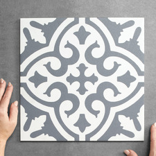 Camilla White & Blue Decorative Porcelain Tile