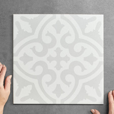 Camilla White & Grey Decorative Porcelain Tile