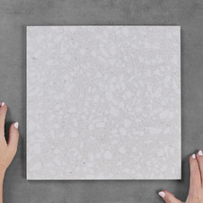 Hudson Light Grey Terrazzo Look Porcelain Tile