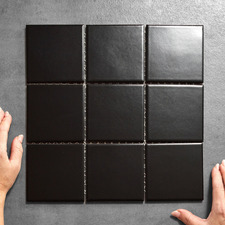 Stanmore Black Small Square Porcelain Mosaic Tile