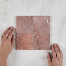 Isha 100 x 100mm Tumbled Merlot Marble Square Tile