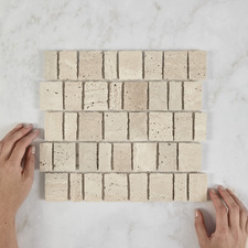 Idris Honed Travertine Mosaic Tile