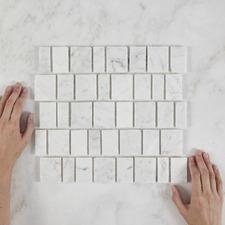 Idris Carrara Marble Mosaic Tile