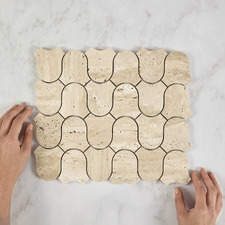 Toru Beige Travertine Mosaic Tile