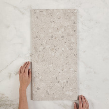 Hadfair 298 x 600mm Beige Terrazzo Look Porcelain Tile