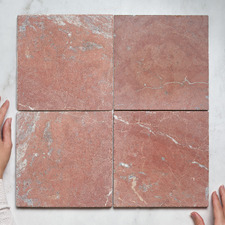 Isha 200 x 200mm Tumbled Merlot Marble Square Tile