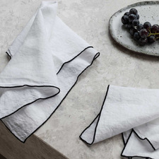 Amara Stitch European Linen Table Napkins (Set of 4)