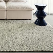 Light Grey Theron Hand-Woven Wool-Blend Rug