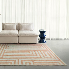 Peach Pasadena Machine Washable Rug