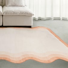 Peach & Cream Oasis Machine Washable Rug