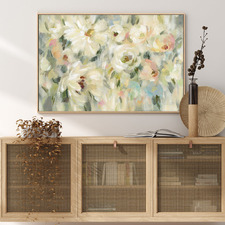 Expressive Pale Floral Printed Wall Art