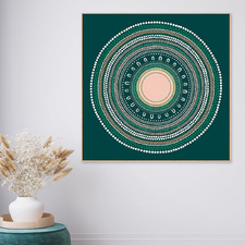 Green Yarning Circle Gathering Printed Wall Art