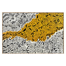 Black, White & Ochre Tracks Canvas Wall Art