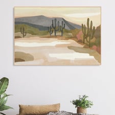 Rocky Hill & Cactus Canvas Wall Art