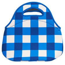 Cobalt Check Insulated Lunch Bag