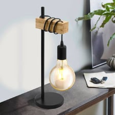 Townshend Steel Rubberwood Table Lamp