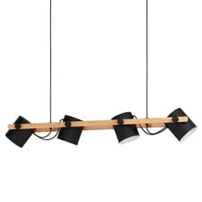 Hornwood Steel & Rubberwood Pendant Light