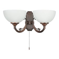 Savoy Frosted Glass 2 Lamp Wall Light