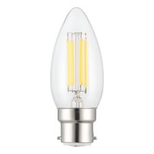 Flik B22 Clear Candle 4W Dimmable LED Filament Bulb