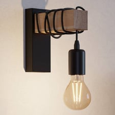 Townshend Rubberwood & Steel Wall Light