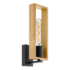 Littleton Rubberwood & Glass Wall Light