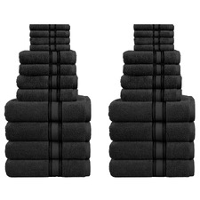 24 Piece Cotton Bathroom Towel Set