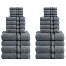 24 Piece Cotton Bathroom Towel Set